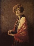 Grant Wood Miss France oil painting